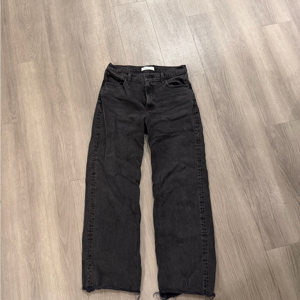 Abercrombie & Fitch Women's Black High Rise 90s Relaxed Jean